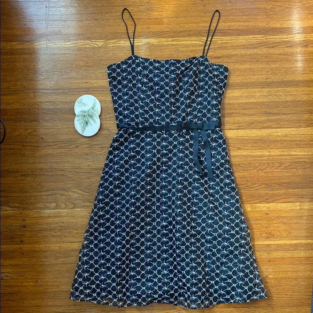 Laundry Womens Dress Vintage Floral Fit Flare Romantic Black White